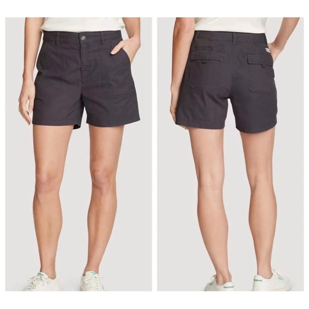 NWT Eddie Bauer Womens Ripstop Shorts Black •16• Gorpcore Hiking Travl Summer